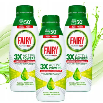 Péče o chrup Fairy Platinum Deep Cleansing Gel do myčky Citrón 3x 900ml 150 praní