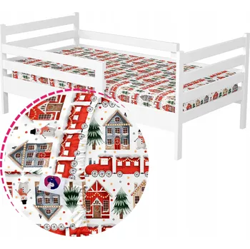 Prostěradlo Prostěradlo 140x80 s Gumou do Dětské Postýlky Zimní Vánoční Vzory