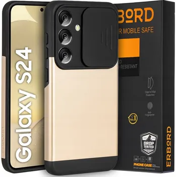 Pouzdro na mobilní telefon Zadní Kryt Erbord pro Samsung Galaxy S24 zlatý