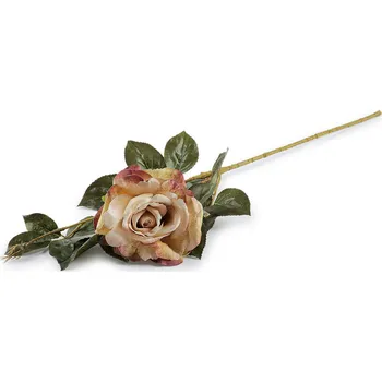 umělá květina Umělá růže, střední, 4 pudrovo-lososová růžová