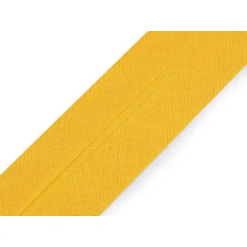 Šikmý proužek bavlněný šíře 40 mm zažehlený, střední, 143 662 žlutá žloutková