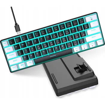 Klávesnice Mechanická klávesnice HXSJ V900, 61 kláves, černo-bílá