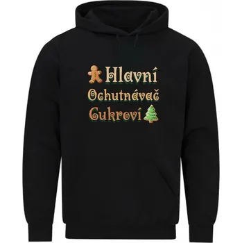 Pánská mikina Pánská mikina Hlavní Ochutnávač Cukroví (Velikost: 5XL, Barva: Černá)