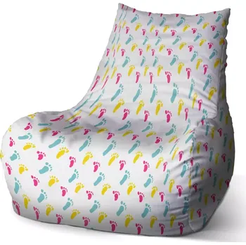 Sedací pytel Sablio Sedací vak Bean Obtisk nožiček - 100 x 90 x 45 cm