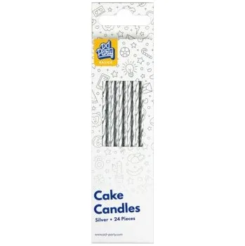 Dortová svíčka PD Dortové svíčky stříbrné 24 ks