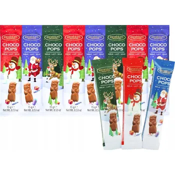 Čokoláda Excelcium Vánoční čokoládové Lízátka . Sada 8 kusů dárek balení pro Santa Clause