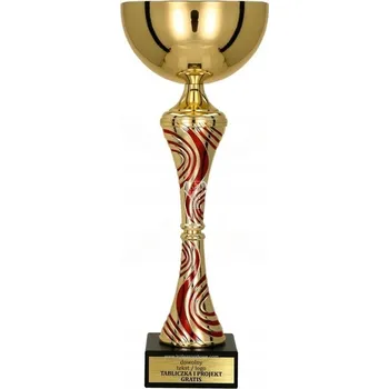 Umělecký pohár ZLATÝ-ČERVENÝ SPORTOVNÍ ODMĚNA ZÁVODY 32cm + Gravírování DÁREK