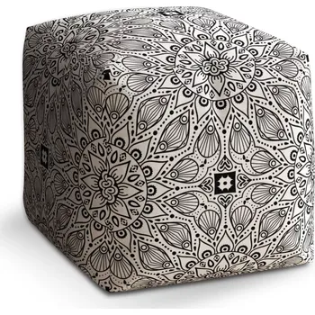 Taburet Sablio Taburet Cube Bílé mehendi: 40x40x40 cm