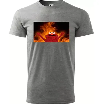 Pánské tričko Sablio Tričko s potiskem Fire puppet - šedé 2XL