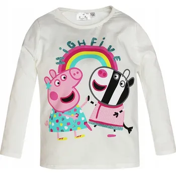 Dívčí tričko Prasátko Pepa TRIČKO S DLOUHÝM RUKÁVEM DUHOVÉ PRO DÍVKU VELIKOST 116