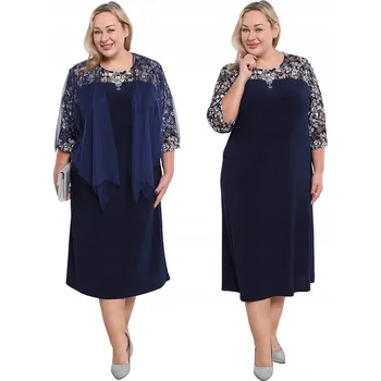 Dámské šaty Tmavě modré šaty s bílými květy velikost 56/58