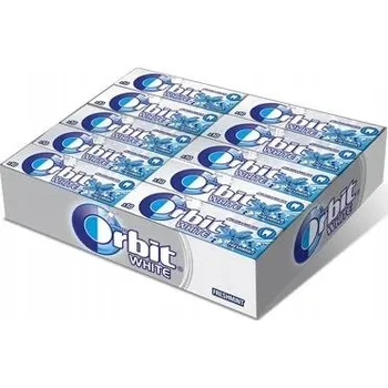 Žvýkačka 10 KUSŮ – ORBIT DRAŽÉ WHITE FRESH MINT 14G ŽVÝKAČKA