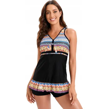 Dámské plavky DVOUDÍLNÝ PLAVKOVÝ KOSTÝM ŠATY KRAŤASY MODERNÍ M