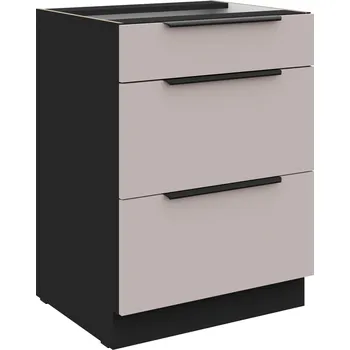 Kuchyňská linka Dolní skřínka ARONA - 60 D 3S BB, Černá mat/Kašmír