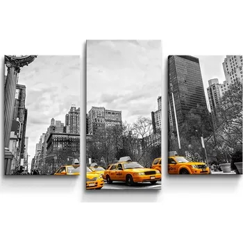 Obraz Sablio Obraz - 3-dílný Žluté taxiky - 75x50 cm