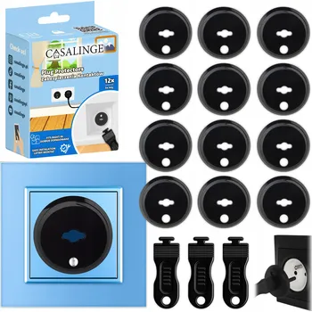 Obraz Chrániče zásuvek Casalinge černé 12 ks