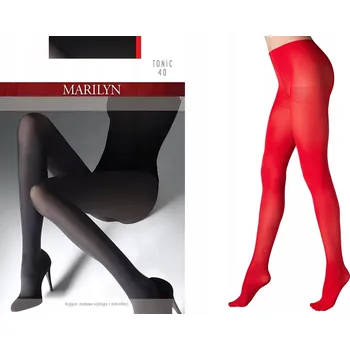 Dámské punčochy MARILYN Punčocháče hladké mikrovlákno TONIC 40 DEN ČERVENÉ NEW RED 3/M