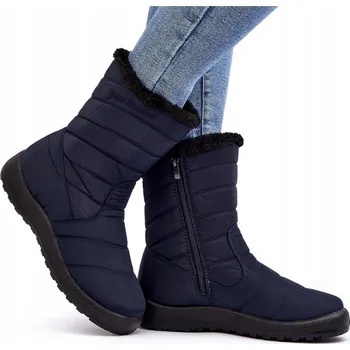 Dámská zimní obuv ZATEPLENÉ SNĚHULE NEPROMOKAVÉ TMAVĚ MODRÉ 40