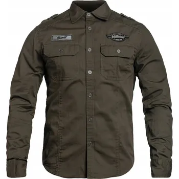 Pánská košile Košile s dlouhým rukávem BRANDIT Luis Vintageshirt olivová S