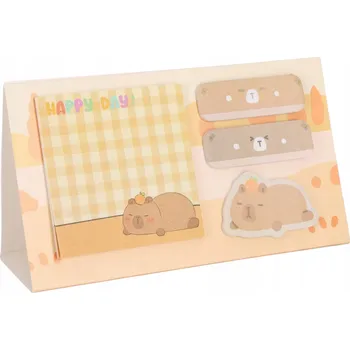 Vrták Sada samolepicích bločků stojících notes STRIGO 4 ks Kapybara spící