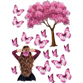 Jedlá dekorace na dort Výtisk na dort cukrová hmota DÍVKA STROM