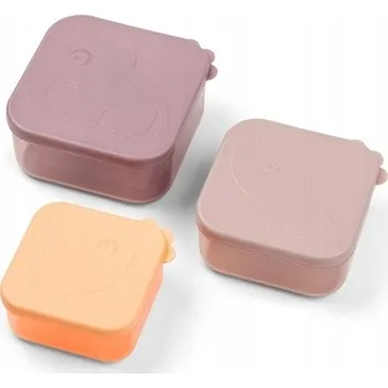 dětská jídelní sada Done by Deer Sada dóz na jídlo 3 ks Friends Powder (růžová)