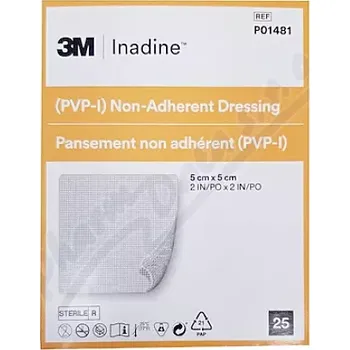 Krytí na ránu Inadine 5x5cm 25ks
