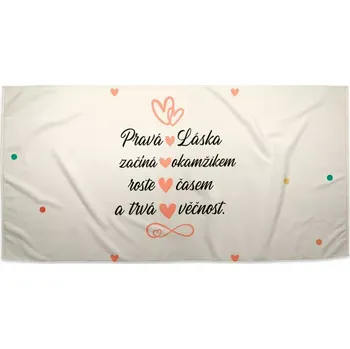 Osuška Sablio Ručník Pravá láska - 50x100 cm