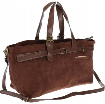 Kabelka Dámská semišová shopper kabelka s motivem jezevčíka, italská, 1255 čokoládová