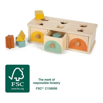 Dřevěná hračka Drewniany sorter kształtów i kolorów z szufladkami Montessori Small Foot