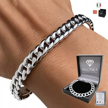 Náramek SREBRNA PÁNSKÝ NÁRAMEK STŘÍBRO 925 DIAMANTOVĚ BROUŠENÝ PANCÉŘOVÝ VZOR NA DÁREK PLNÝ