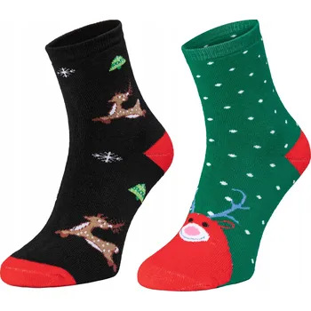 Dámské ponožky 2x Dámské bavlněné vánoční Ponožky 20027 velikost 35-38