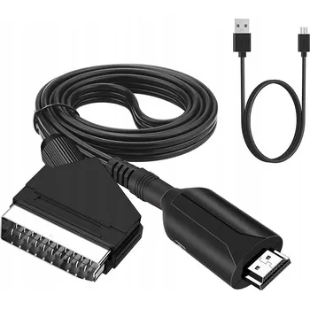 Zabezpečení domácnosti Kabelový adaptér konvertor z Euro / Scart na HDMI 1080p redukce pro TV