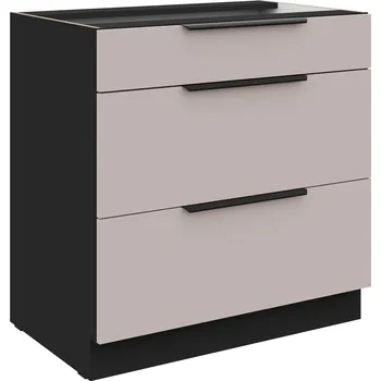 Kuchyňská linka Dolní skřínka ARONA - 80 D 3S BB, Černá mat/Kašmír