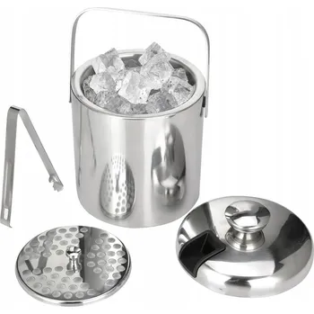 Nádoba na led KYBLÍK NA LED NÁDOBA NA LEDOVÉ KOSTKY S VÍKEM 1,3L VELKÉ KLEŠTĚ SÍTO