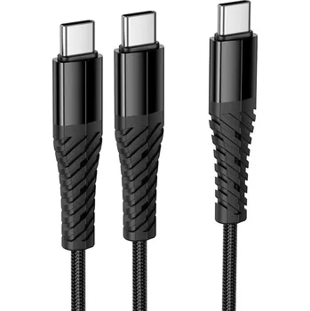 Datový kabel Kabel 2v1 USB C na USB C+C Hoco 1 M X123 černý