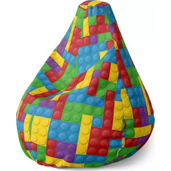 Sedací pytel Sablio Sedací vak Pear Barevná stavebnice - 70 x 95 x 15 cm