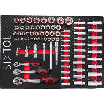 Modul s nářadím do dílenského vozíku MECHANIC TOOL TRAY 1, 80ks SIXTOL