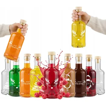 Láhev 10x LÁHVE NA LIKÉR DÁREK TADEK 250ml LÁHEV s potiskem NA VÁNOCE