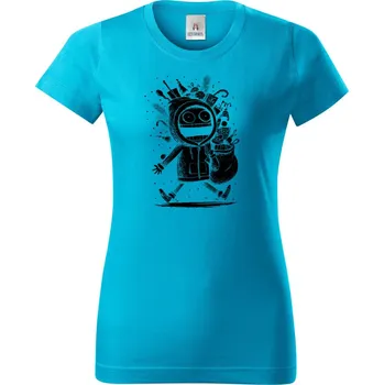 Pánská móda Vánoční šílenství, černý tisk - Dámské tričko Basic - Nejoblíbenějí - M