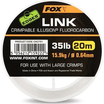 FOX - Fluorocarbon Edges Link Illusion čirý 20 m, 0,53mm, 25lb