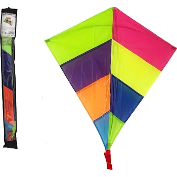 Létající drak Teddies Drak létající nylon 88x81cm barevný v sáčku 10x90cm