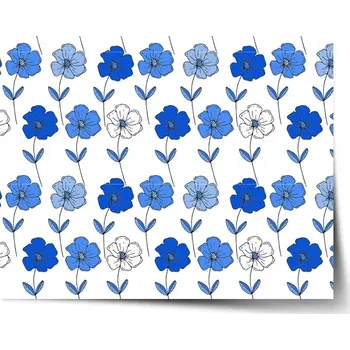 Plakát Sablio Plakát Modré květiny - 60x40 cm