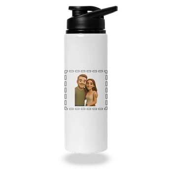 Láhev Bastard 3D plastelína z vlastní fotky lahev na vodu White