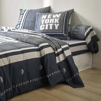 Povlečení Blancheporte Povlečení Manhattan s potiskem New-York, polybavlna Velikost: napínací prostěradlo 90x190 cm