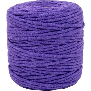 Set školních potřeb Sznurek bawełniany do makramy SBM-25 fioletowy 5mm x 100m (splot 21 nitek), Aliga