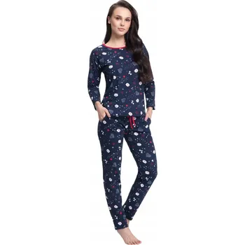 Dámské pyžamo LUNA Vánoční pyžamo 480 tmavě modrá XL