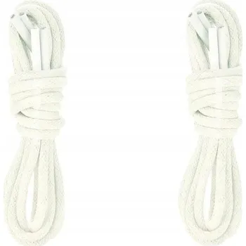 Vrták BÍLÉ tkaničky do bot 140 cm SILNÉ KULATÉ Fi 5 mm BAVLNĚNÉ G9-42