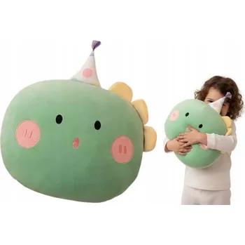 plyšák Polštář Plyšová Hračka s překvapenou minou, zelená, měkká výplň