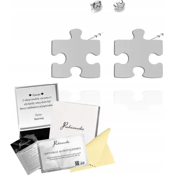 Náušnice Stříbrné Náušnice Puzzle Destička